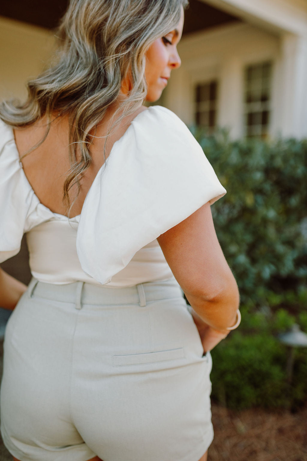 Pleated Ruffled Off Shoulder Top