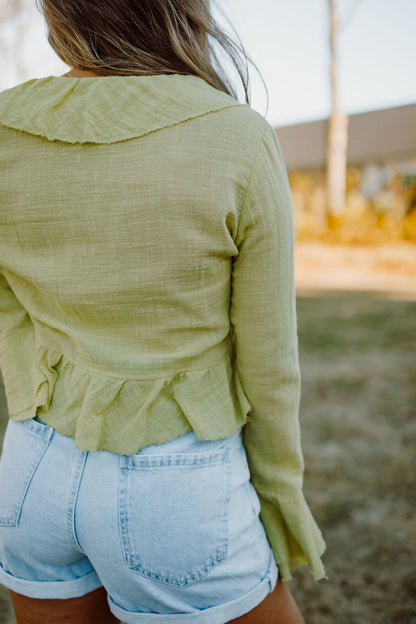 Paper Bag High Waist Denim Shorts