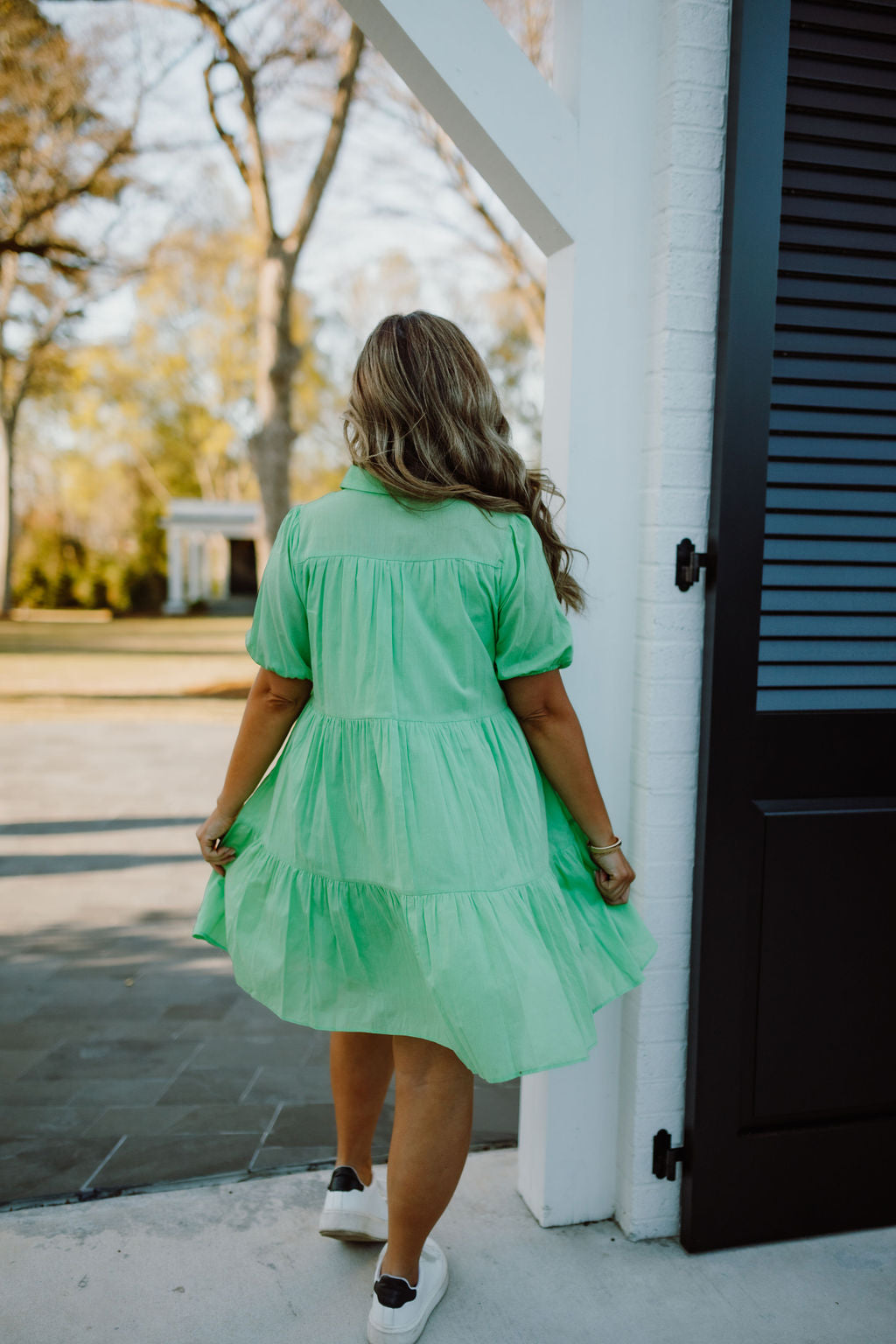 Cotton Voile Tiered Shirt Dress