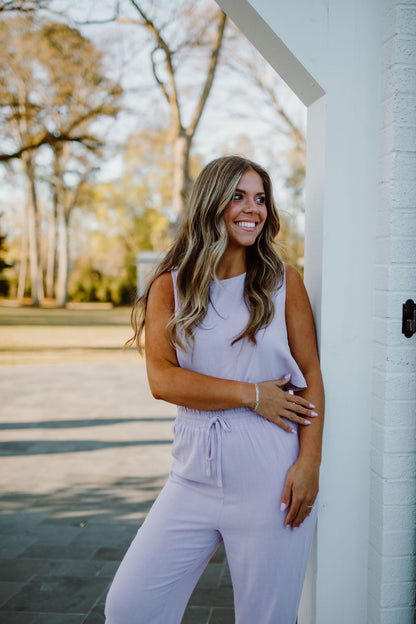 Linen Blended Top and Pants Set