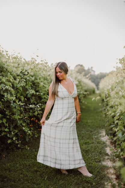 Bow Striped Maxi Dress