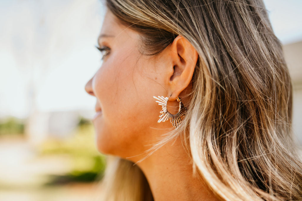 Wire Wrapped Hooped Earring