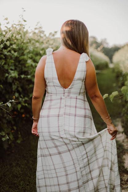 Bow Striped Maxi Dress