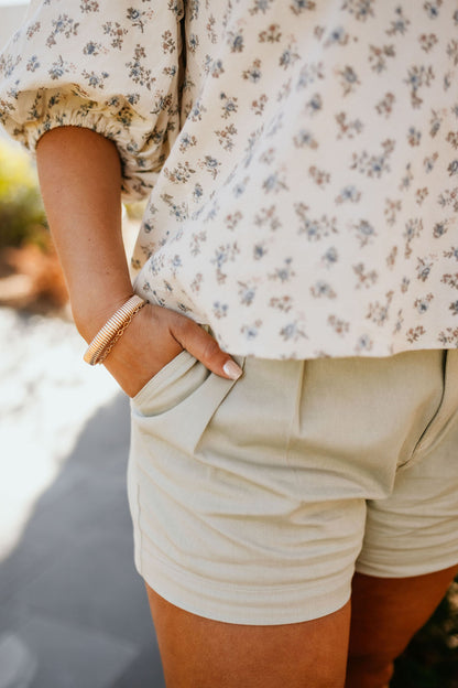 Floral Print Ruffle Shoulder Top