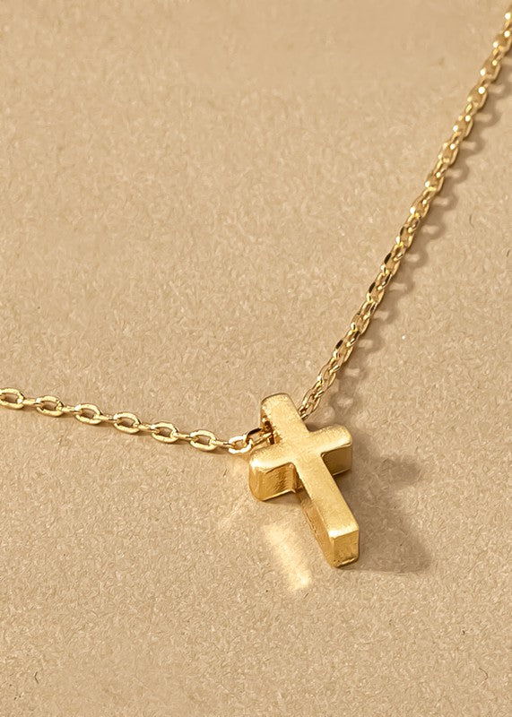 Minimalist Satin Cross Pendant Necklace