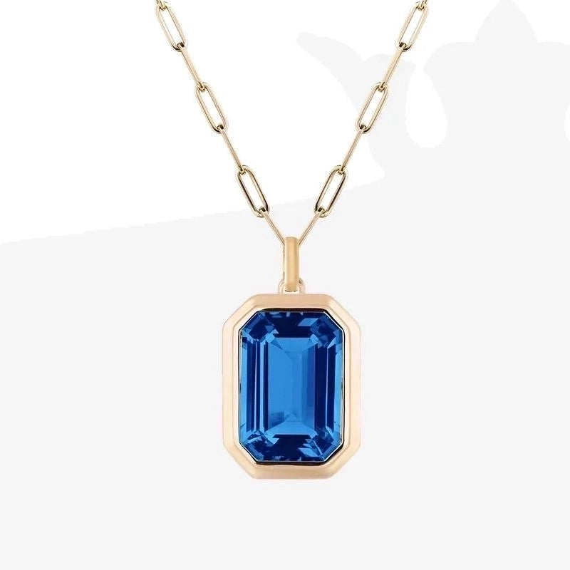 Vintage Style Stainless Steel Zircon Pendant Necklace