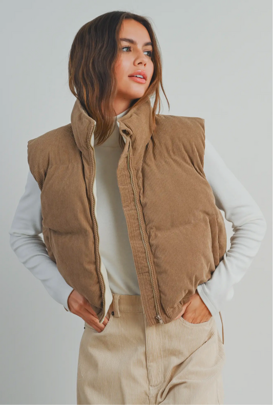 Corduroy Puffer Vest