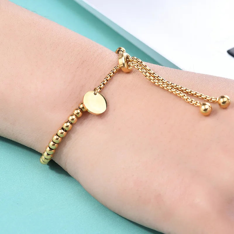 18K Gold Plated Beaded Ball Bracelet