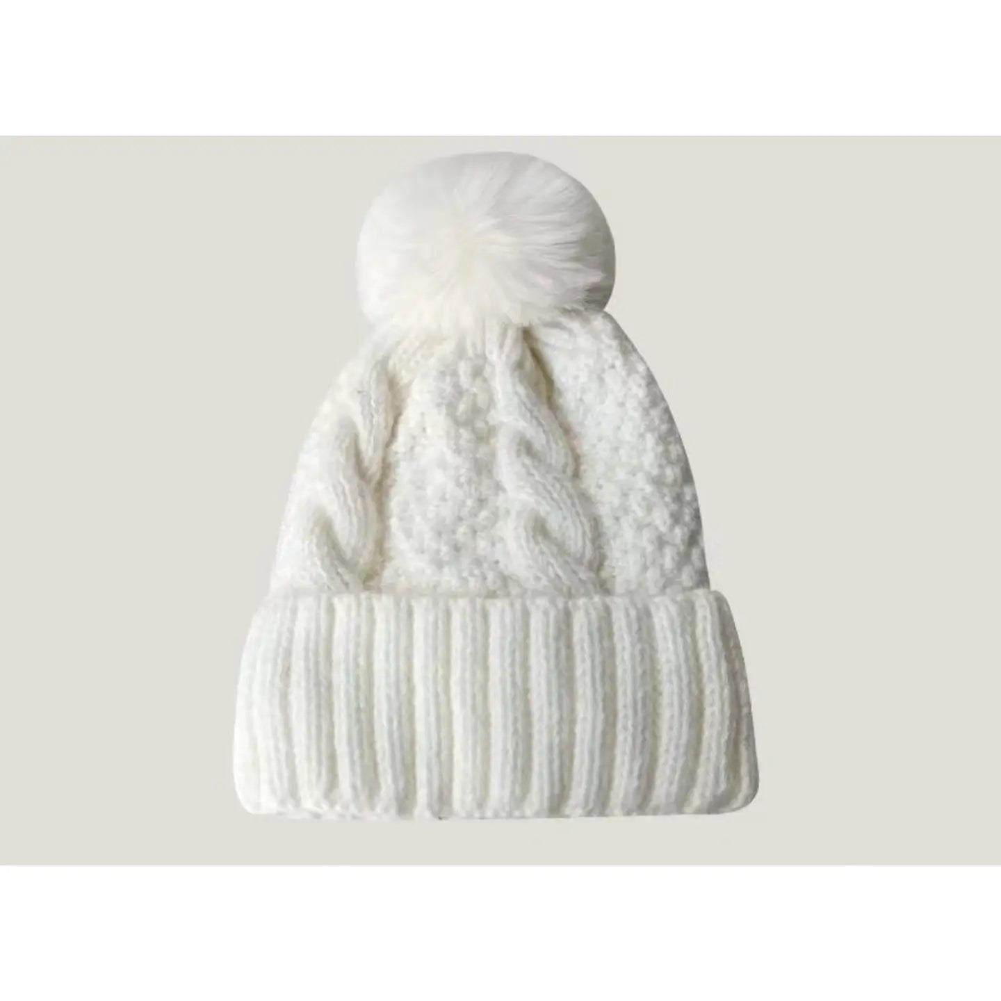 Fuzzy Knitted Pom Beanie Hats