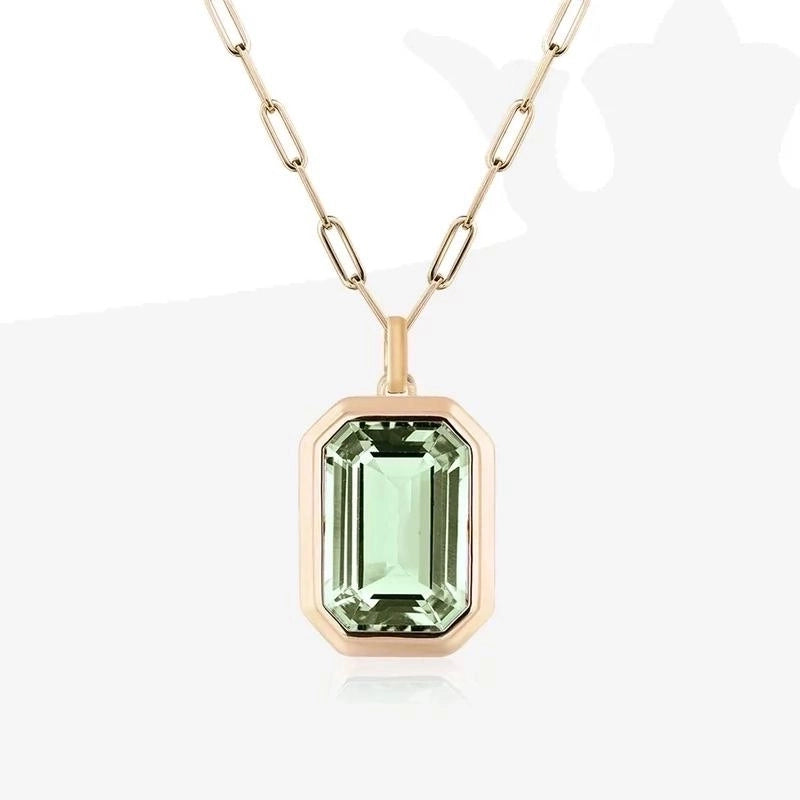 Vintage Style Stainless Steel Zircon Pendant Necklace