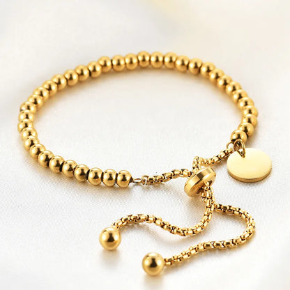 18K Gold Plated Beaded Ball Bracelet